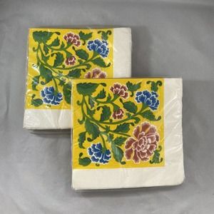 2 Pkgs Gordon Fraser Gallery Floral Dinner Napkins New in Package 16 Count